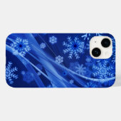 Blue Winter Snowflakes Weihnachten Case-Mate iPhone Hülle (Rückseite (Horizontal))