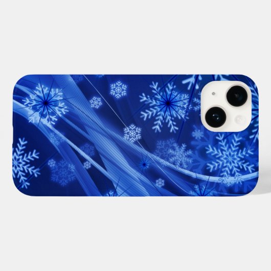 Blue Winter Snowflakes Weihnachten Case-Mate iPhone Hülle (Rückseite (Horizontal))