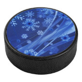 Blue Winter Snowflakes Weihnachten Eishockey Puck (3/4)