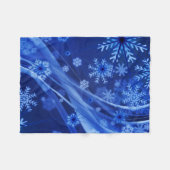 Blue Winter Snowflakes Weihnachten Fleecedecke (Vorderseite (Horizontal))