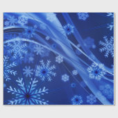 Blue Winter Snowflakes Weihnachten Geschenkpapier (Flach)