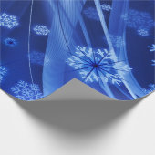 Blue Winter Snowflakes Weihnachten Geschenkpapier (Ecke)