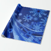 Blue Winter Snowflakes Weihnachten Geschenkpapier (Ungerollt)
