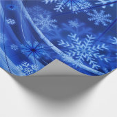 Blue Winter Snowflakes Weihnachten Geschenkpapier (Ecke)