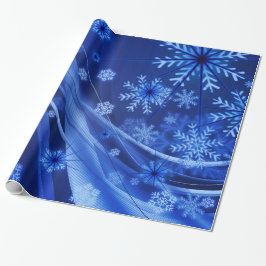 Blue Winter Snowflakes Weihnachten Geschenkpapier