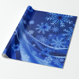 Blue Winter Snowflakes Weihnachten Geschenkpapier