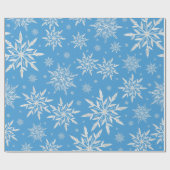 Blue Winter Snowflakes Weihnachten Geschenkpapier (Flach)