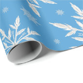Blue Winter Snowflakes Weihnachten Geschenkpapier (Rolleneckpunkt)