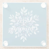 Blue Winter Snowflakes Weihnachten Glasuntersetzer (Rückseite)