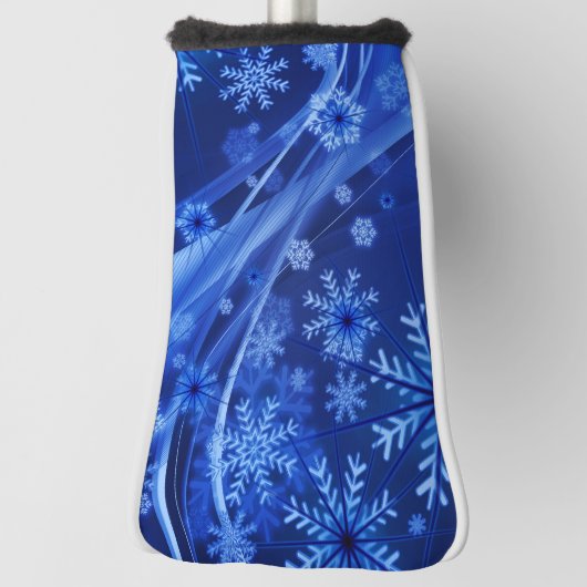 Blue Winter Snowflakes Weihnachten Golf Headcover (Rotieren 90)