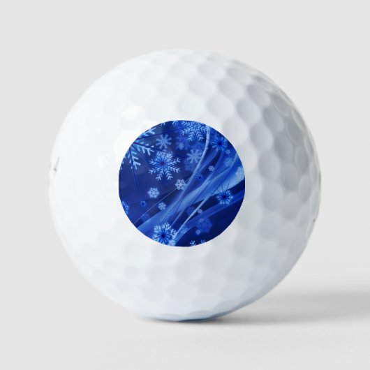 Blue Winter Snowflakes Weihnachten Golfball (Vorderseite)