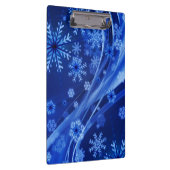 Blue Winter Snowflakes Weihnachten Klemmbrett (Rechts)