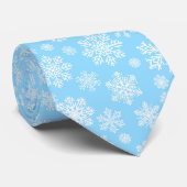 Blue Winter Snowflakes Weihnachten Krawatte (Gerollt)