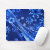 Blue Winter Snowflakes Weihnachten Mousepad (Mit Mouse)