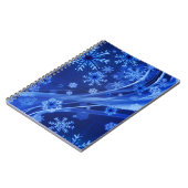 Blue Winter Snowflakes Weihnachten Notizblock (Linke Seite)