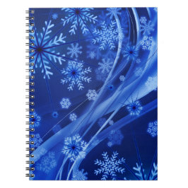 Blue Winter Snowflakes Weihnachten Notizblock