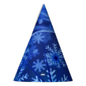 Blue Winter Snowflakes Weihnachten Partyhütchen (Links)