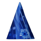 Blue Winter Snowflakes Weihnachten Partyhütchen (Rechts)