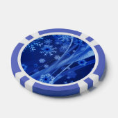 Blue Winter Snowflakes Weihnachten Pokerchips (Einzeln)