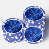 Blue Winter Snowflakes Weihnachten Pokerchips (Stapel)