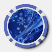 Blue Winter Snowflakes Weihnachten Pokerchips (Rückseite)