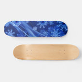 Blue Winter Snowflakes Weihnachten Skateboard (Horizontal)