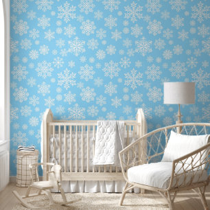 Blue Winter Snowflakes Weihnachten Tapete