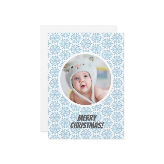 Blue Winter Snowflakes Weihnachten Urlaub Karte (Vorderseite/Rückseite Beispiel)