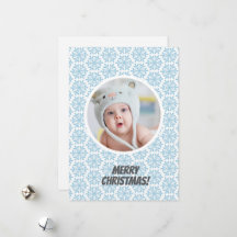 Blue Winter Snowflakes Weihnachten Urlaub Karte