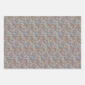 Blue Winter Snowflakes Weihnachtsbäume Geschenkpapier Set (Vorderseite 3)