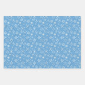 Blue Winter Snowflakes Weihnachtsbäume Geschenkpapier Set (Vorderseite)