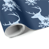 Blue Winter Snowflakes Weihnachtsfest Geschenkpapier (Rolleneckpunkt)