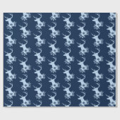 Blue Winter Snowflakes Weihnachtsfest Geschenkpapier (Flach)