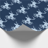 Blue Winter Snowflakes Weihnachtsfest Geschenkpapier (Ecke)