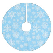 Blue Winter Snowflakes Weihnachtsmuster Polyester Weihnachtsbaumdecke (Vorderseite)
