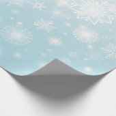 Blue winter snowflakes wrapping paper roll geschenkpapier (Ecke)