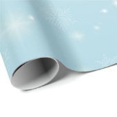 Blue winter snowflakes wrapping paper roll geschenkpapier (Rolleneckpunkt)