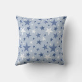 Blue Winter Stars Personalisiert Baby Birth Stat Kissen (Rückseite)