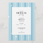 Blue Winter Stripes Pattern - 30th Birthday Einladung (Vorderseite)
