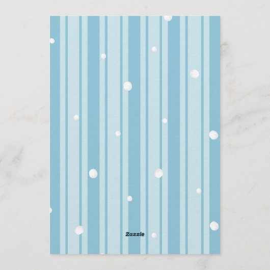 Blue Winter Stripes Pattern - 30th Birthday Einladung (Rückseite)