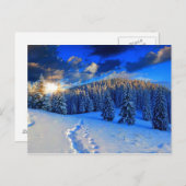 Blue Winter Sunrise Postkarte (Vorne/Hinten)