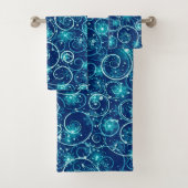 Blue Winter Swirl Badhandtuch Set (Insitu)