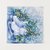 Blue Winter Tapestry Wandteppich (Vorderseite (Horizontal))