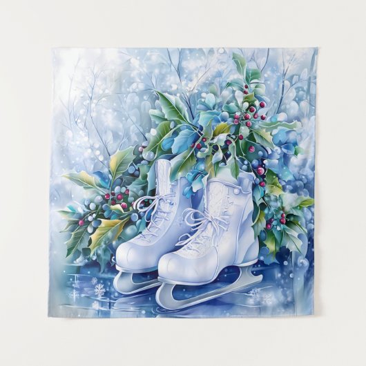 Blue Winter Tapestry Wandteppich (Vorderseite)