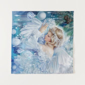 Blue Winter Tapestry Wandteppich (Vorderseite (Horizontal))