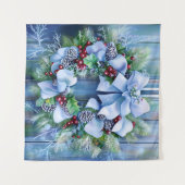 Blue Winter Tapestry Wandteppich (Vorderseite (Horizontal))