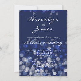 Blue Winter Themed Wedding Einladungen Bokeh