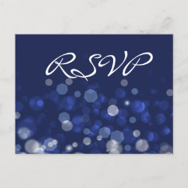 Blue Winter Themed Wedding RSVP Postkarten