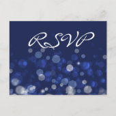 Blue Winter Themed Wedding RSVP Postkarten (Vorderseite)