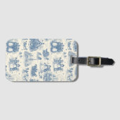 Blue Winter Toile Chinoiserie Gepäckanhänger (Vorderseite (Horizontal))